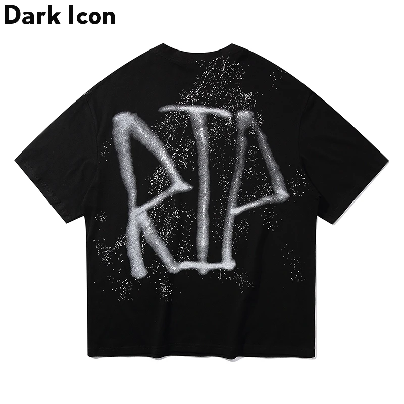Dark Icon Hip Hop T Shirt Men 2020 Streetwear Harajuku Printed Tshirt Short Sleeve Cotton Hipste T-Shirt Loose Fashion Tops | Мужская