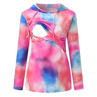 women mom pregnant nursing baby maternity tie dye hooded clothes large size clothing breastfeeding sudaderas de marca mujer e1