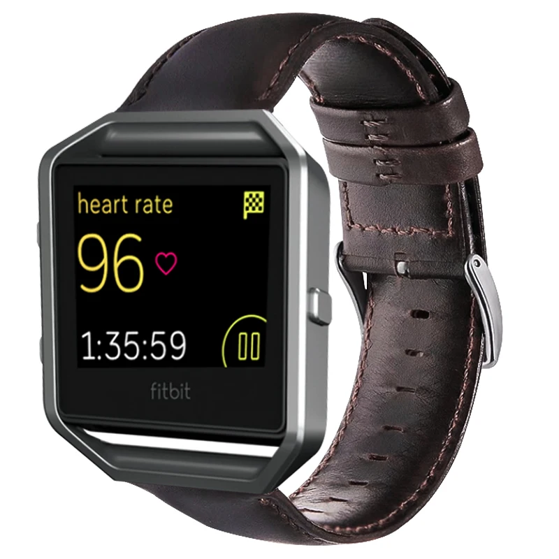 coffee Серия Crazy Horse для Fitbit Blaze ремешок для часов Crazy Horse кожа замша кожа 23 мм смарт-часы ремешок - Цвет ремешка: coffee