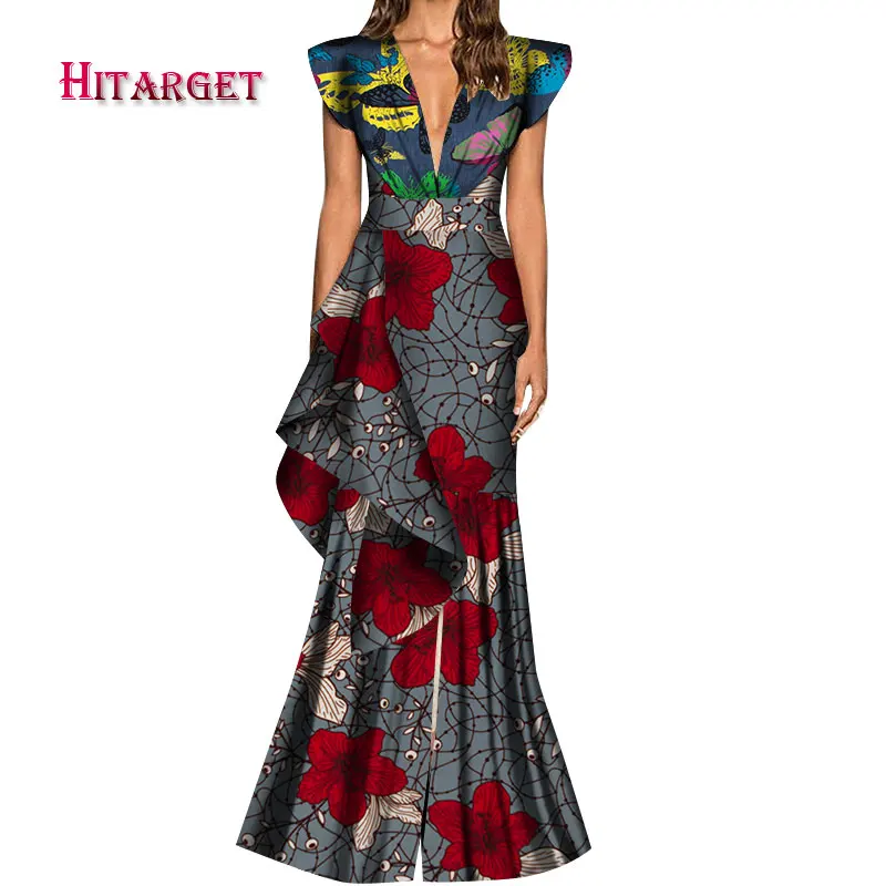 

African Dresses Dresses Women Clothing Special Offer Polyester Africa Printing Nightclub Clothes Plus Size 5XL WY5346