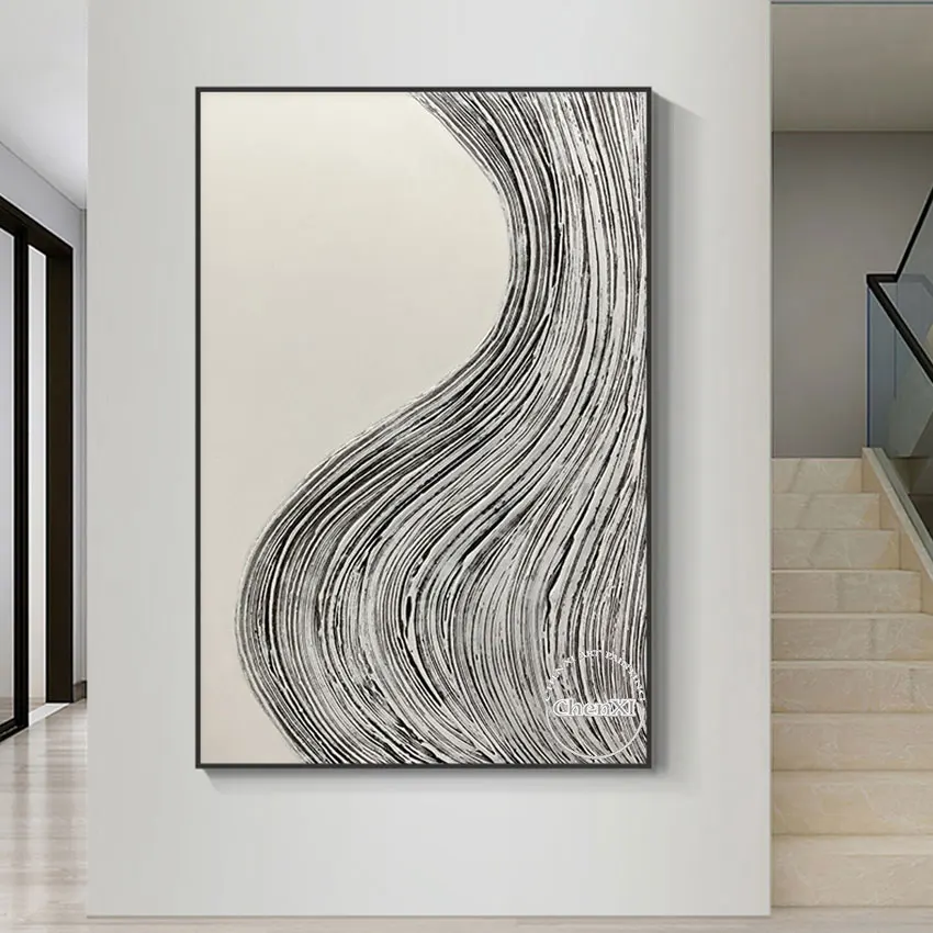 

Unframed Line Abstract Handpainted Oil Painting On Canvas Large Handmade Wall Art Modern The Classroom The Corridor Decoration