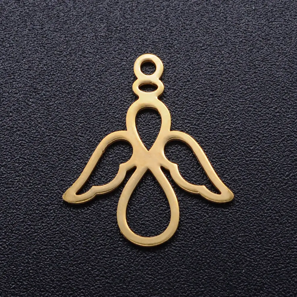 Factory Sale: 5pcs/lot of Wholesale Cute Angel Stainless Steel DIY Charms with OEM Acceptance - Never Rust, Never Tarnish image 4