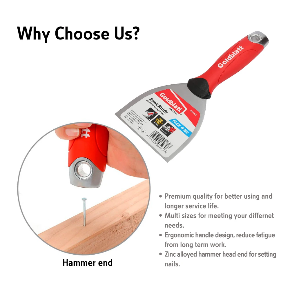 BRAKEMAN 3 INCH 1/2/3 Pieces Carbon Steel Putty Knife Household Perfect for Drywall Spackle Taping Scraping Paint