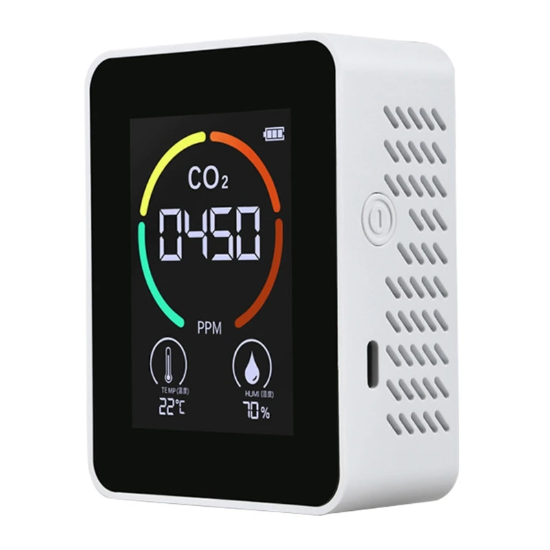 

Air Quality Monitor Indoor CO2 Detector Carbon Dioxide Detector Temperature & Humidity Infrared Sensor Real Time Reading