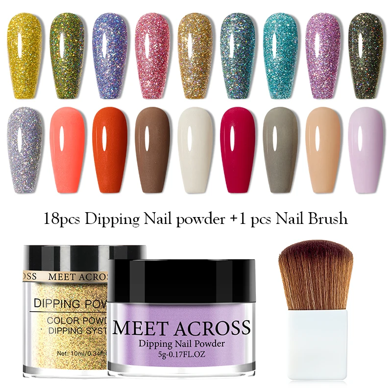 

10/5g Nail Dip Powder Starter kit Nude Series Dip Nail Art Glitter Powder 8/19pcs Natural Dry Dippping System Powder Kit