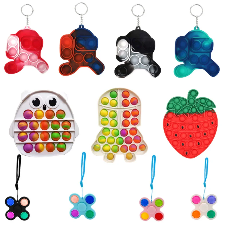 Juguetes sensoriales de burbujas para aliviar el estr&eacute;s, juguetes de silicona para aliviar la presi&oacute;n, Stres kabartma stres oyuncaklarri, env&iacute;o directo-4