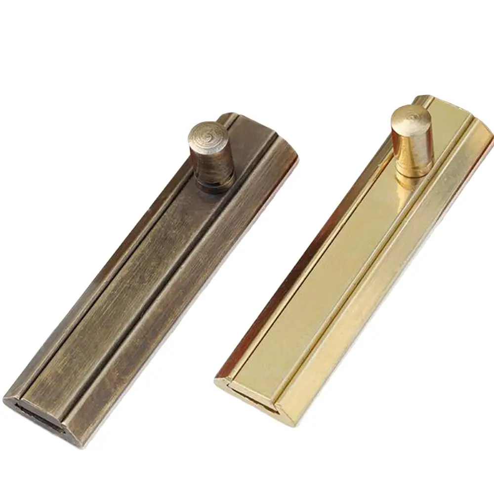 Top Selling Brass Doors Slide Latch Lock Bolt Latch Barrel Home Gate Safety Hardware Screws Two Color 2.5 Inch