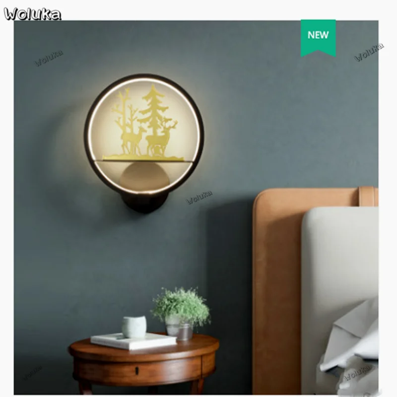 Настенный светильник простой современный прикроватный с оленем Сика коридор