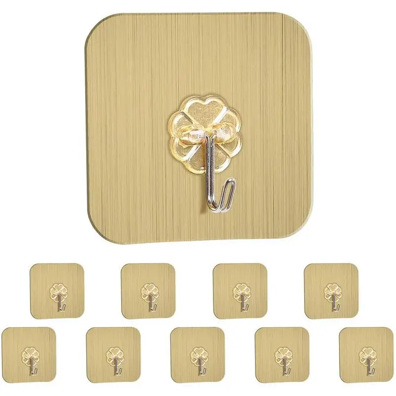 

Gold Sliver Color Strong Transparent Wall Hanger Rack Hook Heavy Adhesive Sundries Space Load Saver Sucker Hooks Waterproof Q9I5