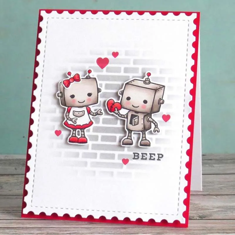 Металлические штампы и резиновые JC буквы робота для скрапбукинга крафтовые