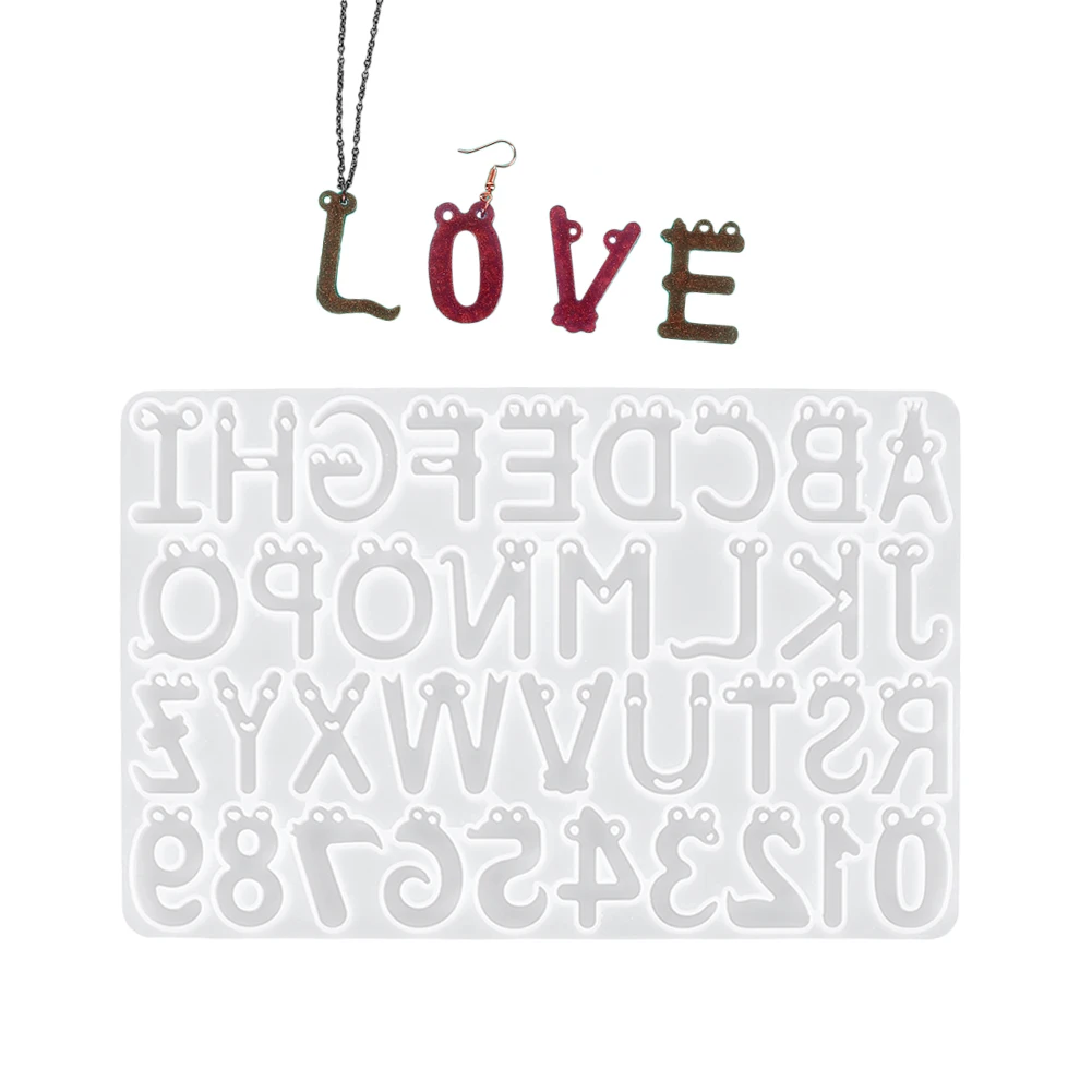 

Letter Alphabet Number Silicone Mold for Pendant Keychain Earring Jewelry Casting Chocolate Fondant Cake Decorating Tools