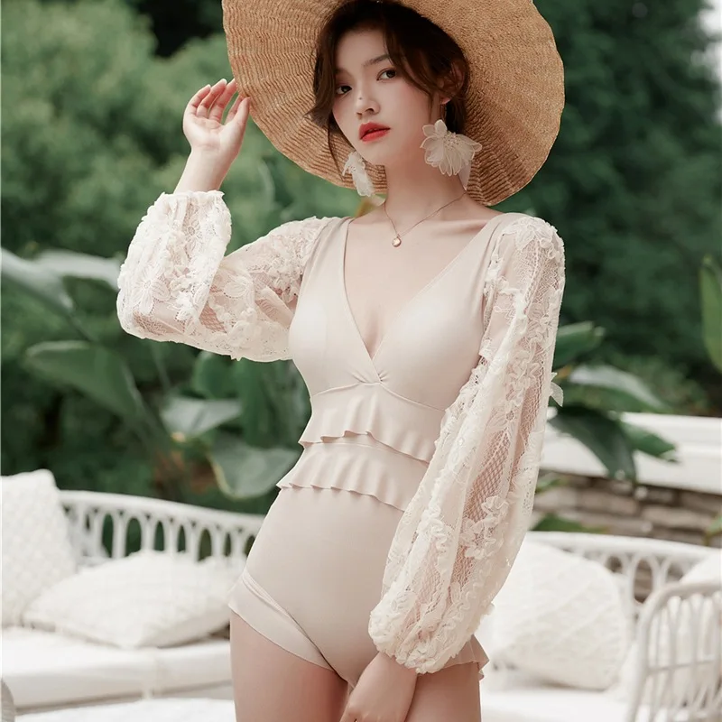 

2021 Mujer Women Sport Swimsuit Korean Style Padded One Pieces Swimwear Ladies Beach Wear Bodysuit Girl Bathing Suit