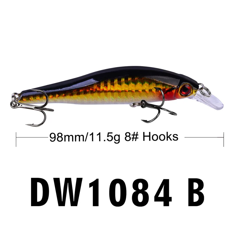 11 5 г 98 мм рыболовная приманка 1 шт. для щуки блесна Джеркбейт плавание на глубине