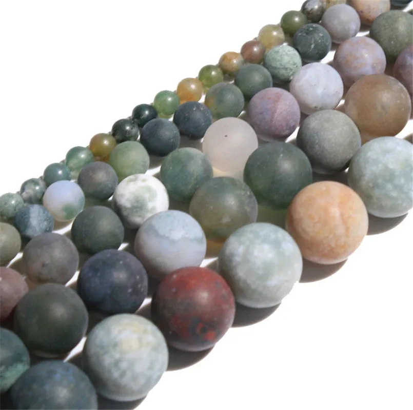 Натуральный матовая индийский Круглые бусины для самостоятельного изготовления