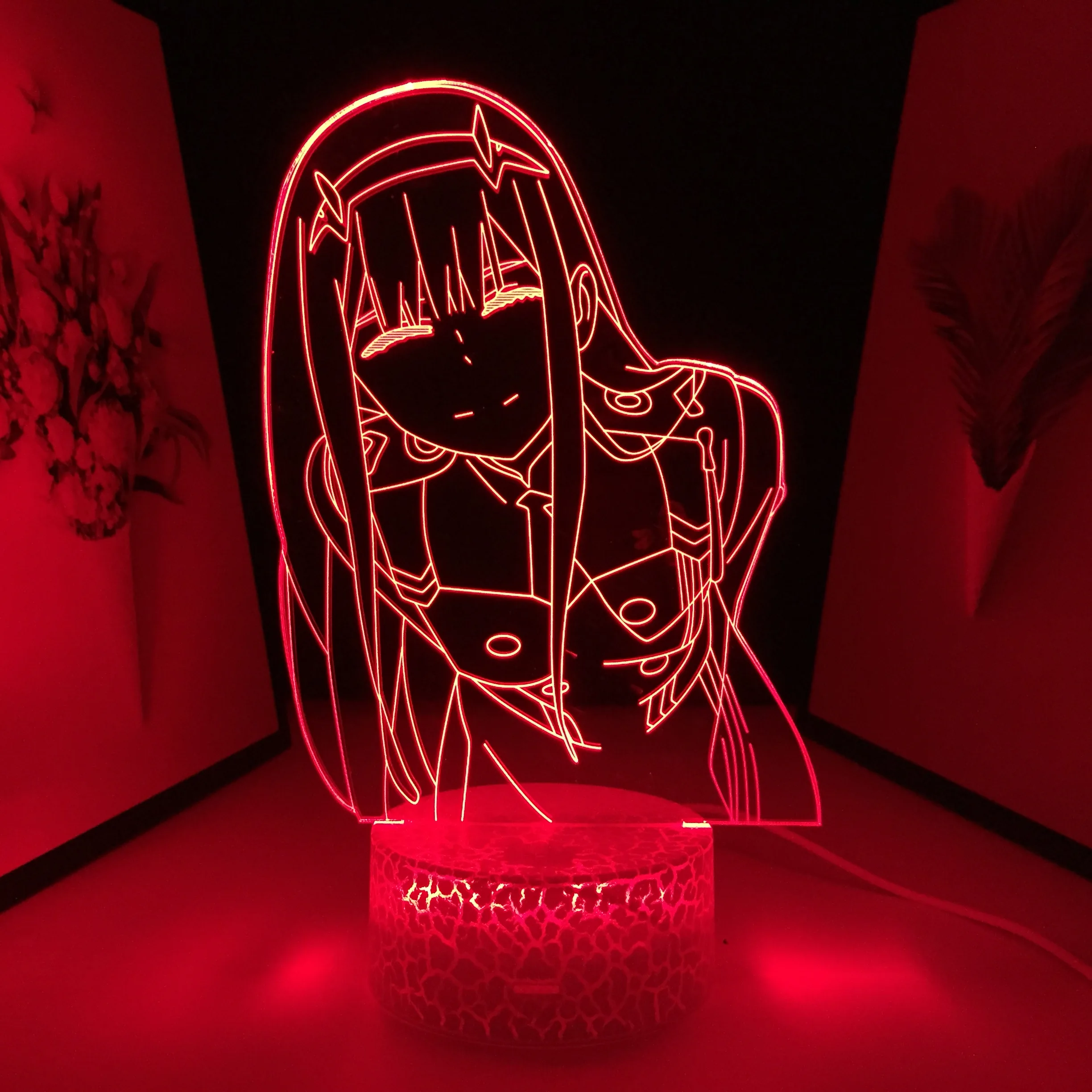 

Darling In The Franxx Zero Two Figure Table Lamp for Bedroom Decor Light Anime Birthday Gift Zero Two Lamp 3D LED Night Light