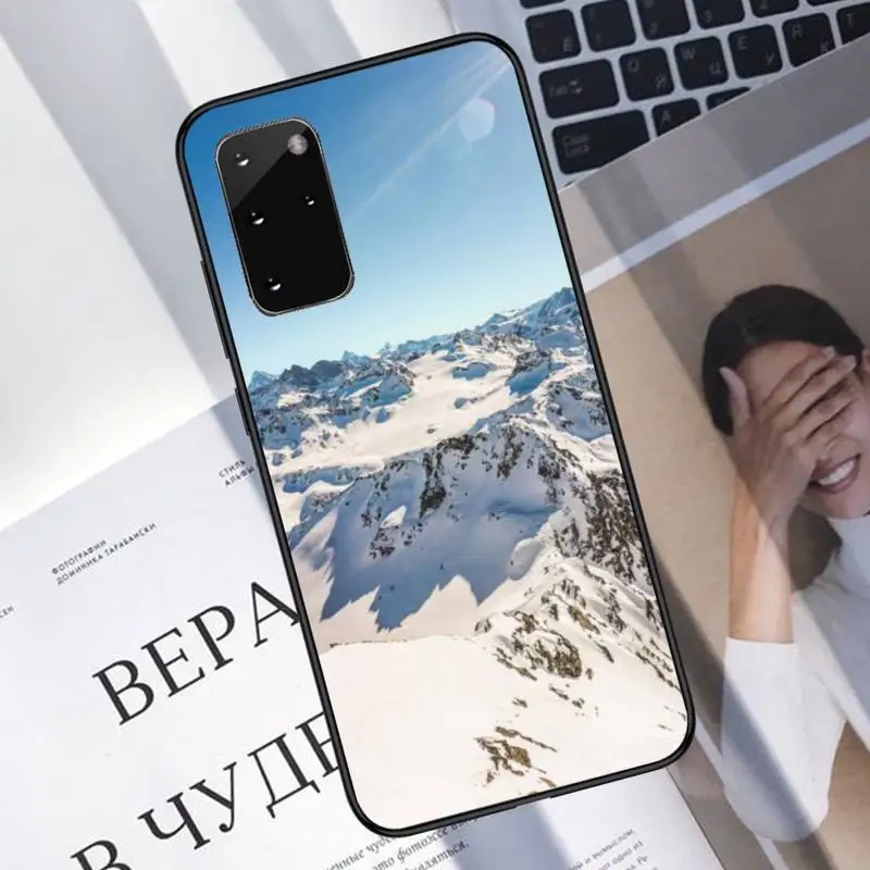 

Snowy Mountain Landscape Phone Case For Samsung A40 A31 A50 A51 A71 A20E A20S S8 S9 S10 S20 Plus note 20 ultra