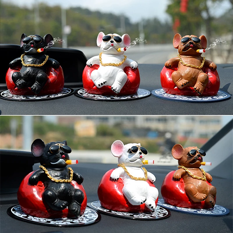 

Car Bulldog Ornaments Domineering Sofa Dog Console Dashboard Animal Ornament Car Interior Supplies Accessories Car Decoration