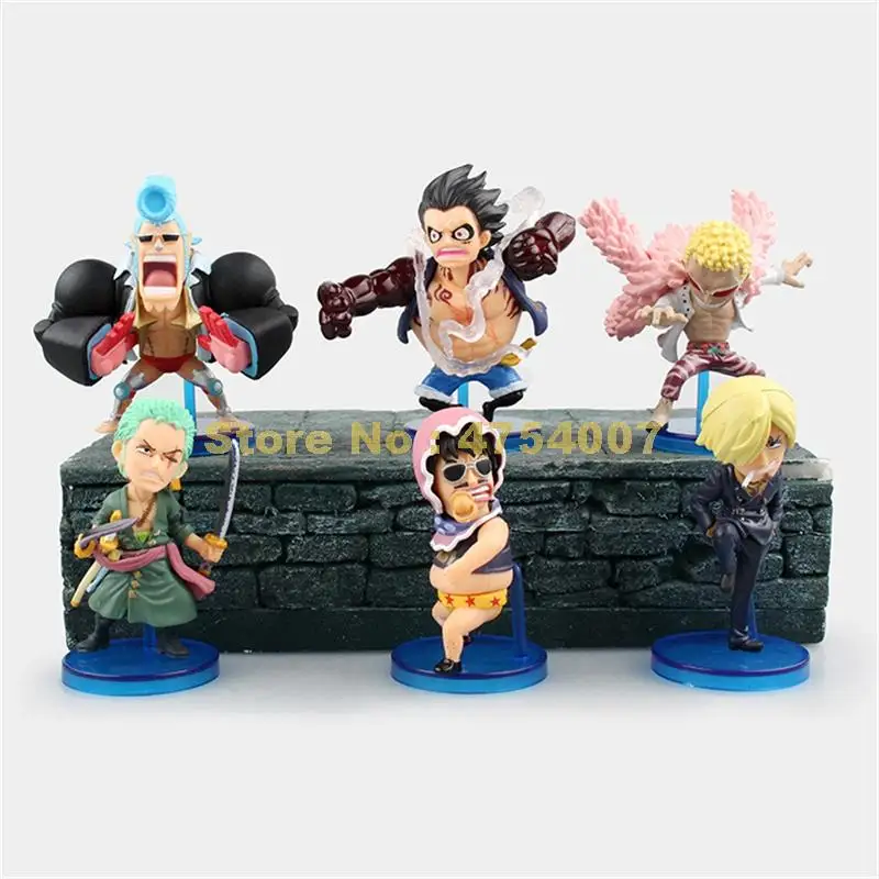 6 шт./компл. Аниме one piece luffy 4 gear zoro sanji doflamingo ПВХ экшн-фигурка Коллекционная модель q
