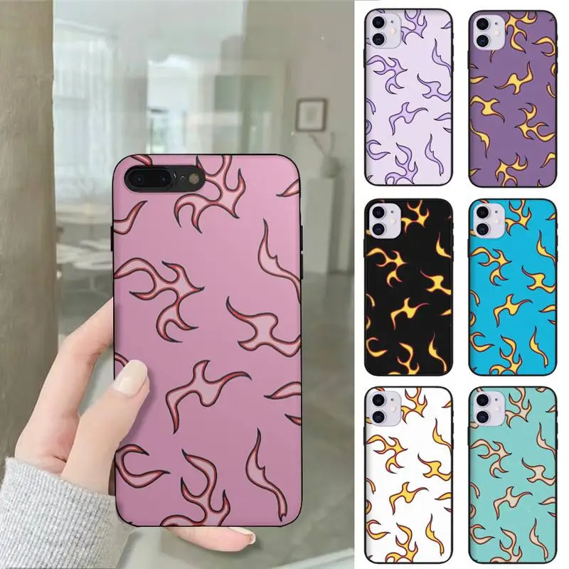 

Fashion Purple Pink Flame Pattern Phone Case For HUAWEI P10 P20 P30 P40 Mate 30 40 Lite Pro Fundas Shell Cover