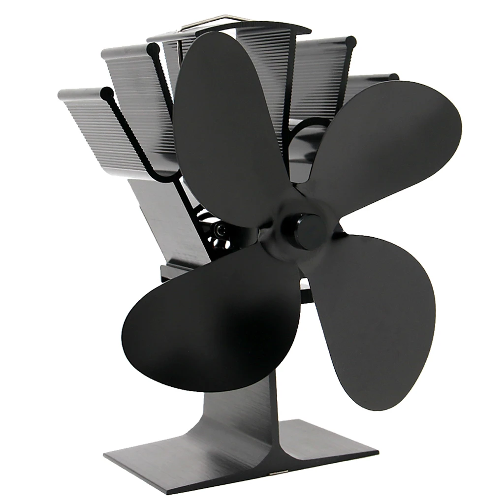 

Heat Driven 4- Stove Fan for Wood / Wood Burner / Fireplace, to Increase Hot Air By 80%, Environmentally Friendly