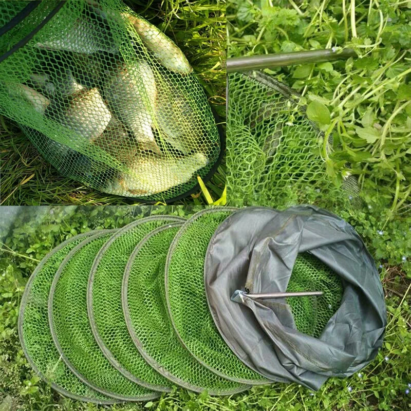 

1.1M/1.5M/2M/2.5M/3M Fishing Net Folding Quick-drying Glued Fish Trap Live Fishing Cage Basket Dip Nets Shrimp Carp Fishing Tool