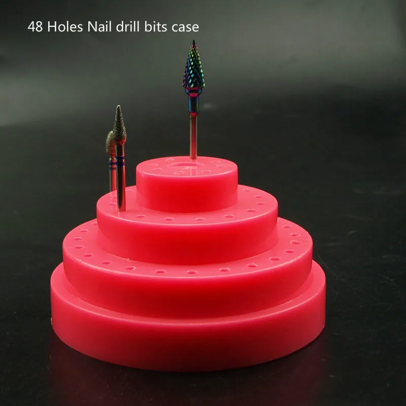 KIMAXCOLA 48 слотов для ногтей сверла коробка хранения Пустой Органайзер акриловые