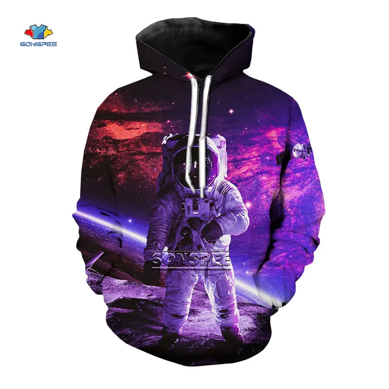 

Толстовка мужская с капюшоном, свитшот с 3D принтом планетарной Вселенной, исследование, Повседневная Уличная одежда оверсайз, в стиле Харад...