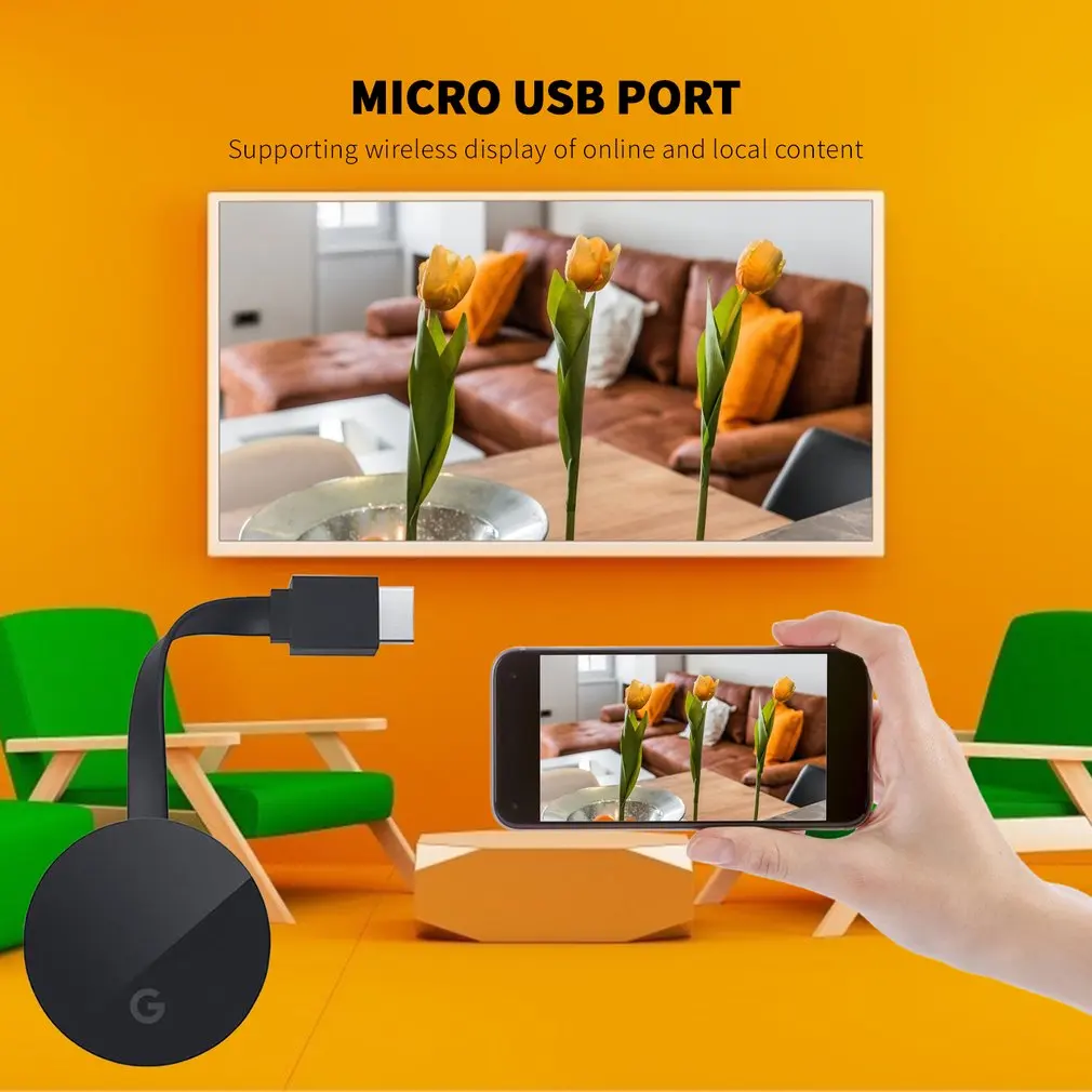 Новый 1080P HDMI-совместимый Wi-Fi ТВ медиа видео плеер потоковое устройство экран Push