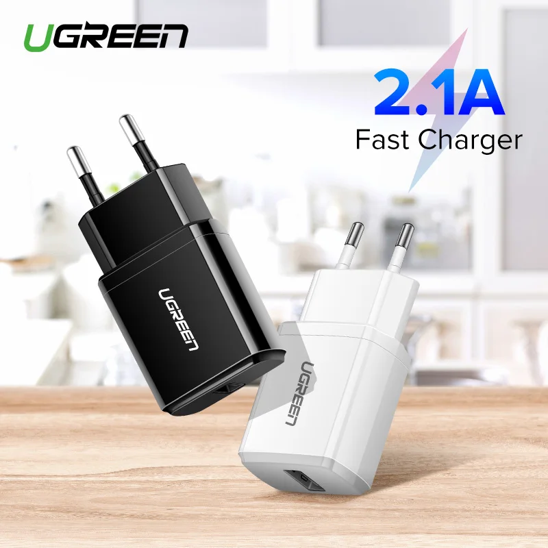 Зарядное устройство Ugreen 5В 2 1а с USB для iPhone 12 pro max 11 X iPad быстрая настенная зарядка