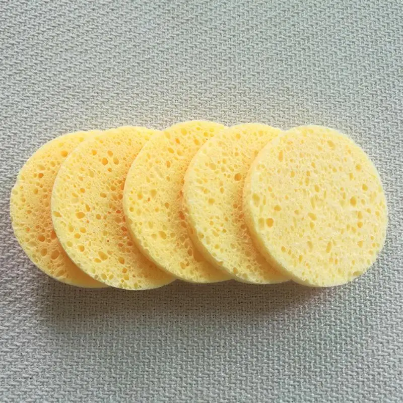 

40/50Pcs Natural Wood Pulp Sponge Cellulose Compress Cosmetic Puff Facial Washing Sponge Face Cleansing Makeup Remover Tools