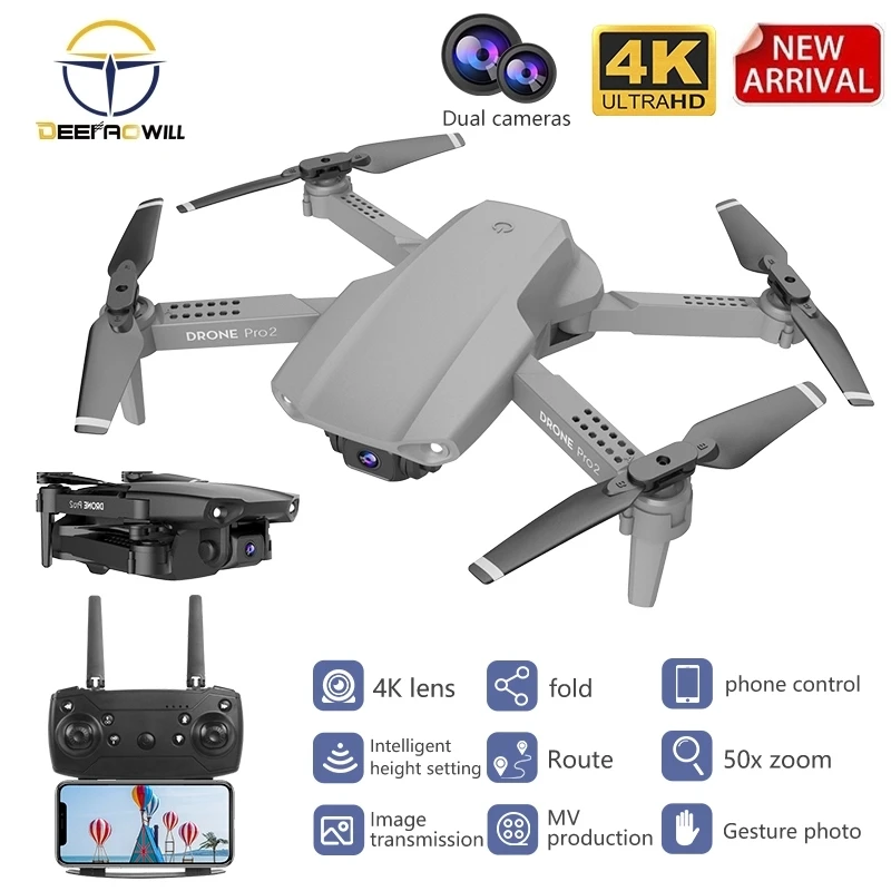 Дрон E99 с широкоугольной камерой 4K HD FPV профессиональный складной Квадрокоптер