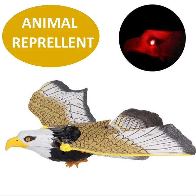 

Luminous Bird Repellent Hanging Eagle with Music Flying Bird Scarer Garden Decoration Portable Flying Bird Animal Rat Repellents