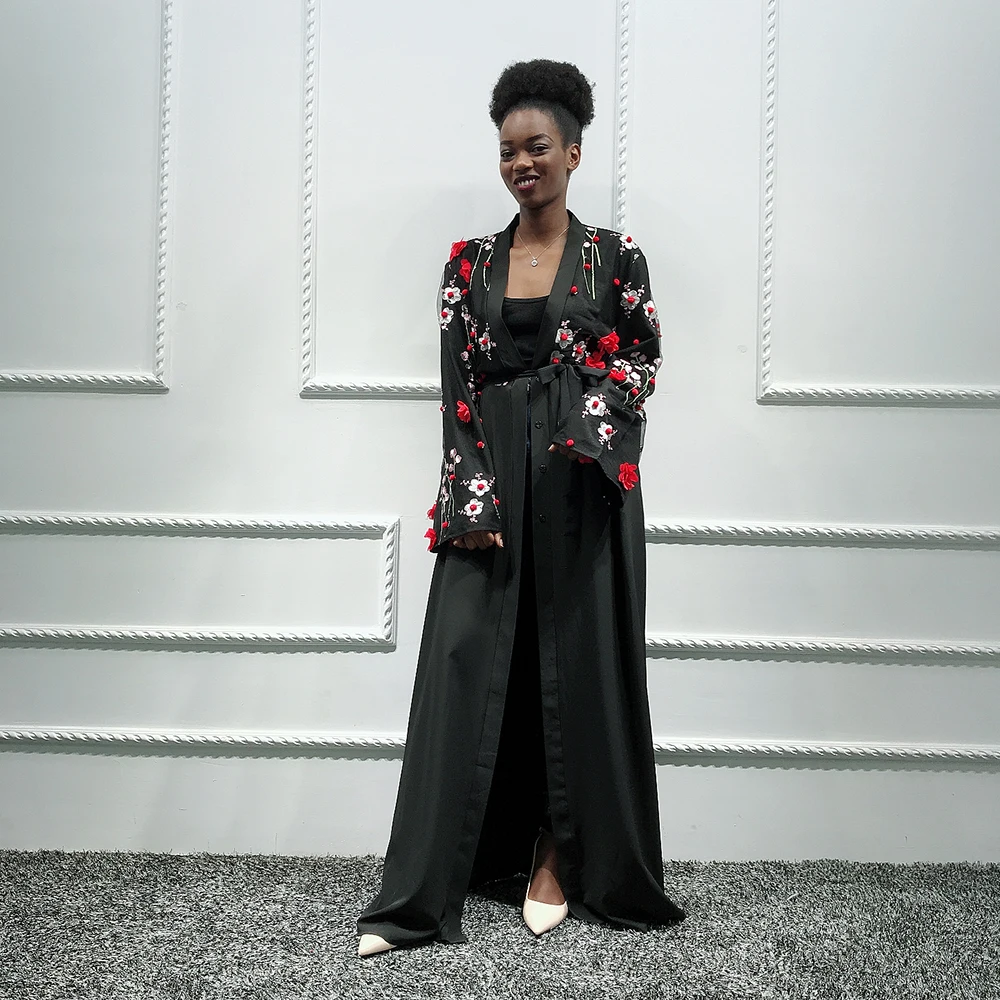 Кимоно Кардиган абайя Турецкий мусульманский хиджаб платье комплект из обуви в