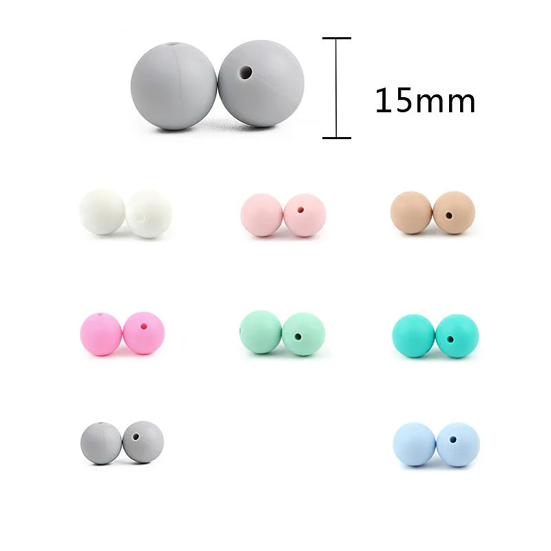 10 шт. силиконовые бусины для прорезывания зубов 15 мм|Шнурки и чехлы сосок| |