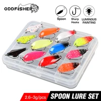 12pcs spoon lure set fishing metal bait for lake sea carp bass pike wobbler mini spinner trout jig hard box kit accessories 3g