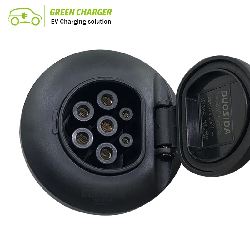 

DUOSIDA EVSE EV Female Socket Type 2 16A 32A 1 or 3 Phase Electric Car Charging Charger Side 3 Point Fixing