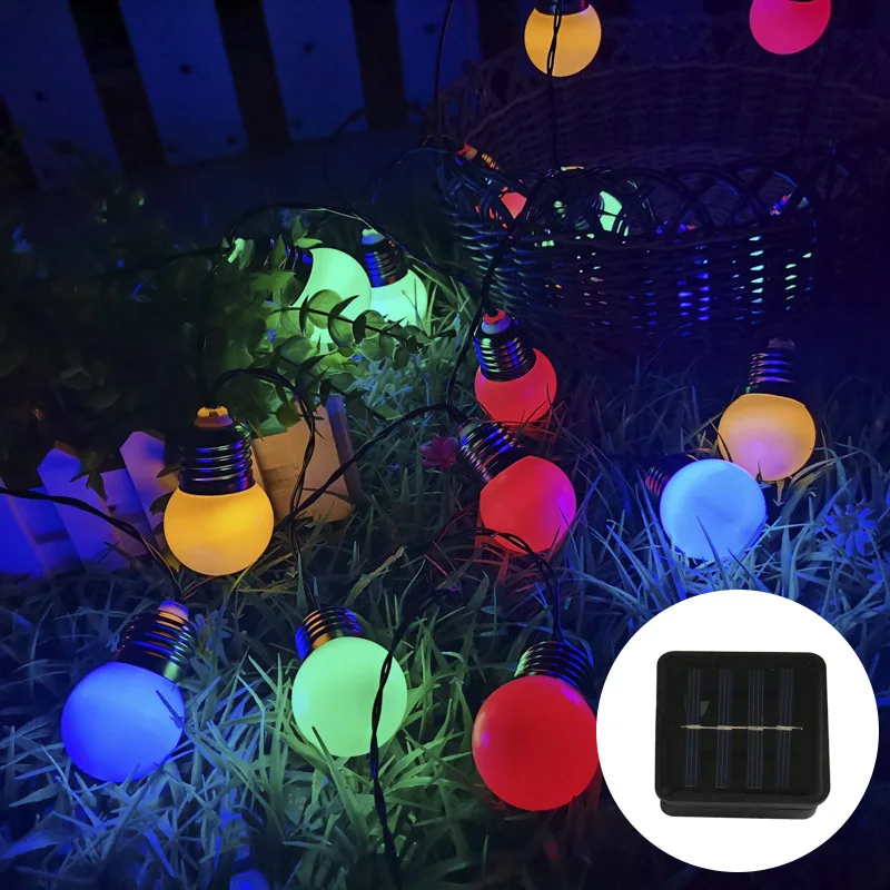 

Solar LED Light Outdoor String Lights Garden Christmas Decor 5M 6.5M Colorful Led Bulb Garland Wedding Balcony Fairy Lights