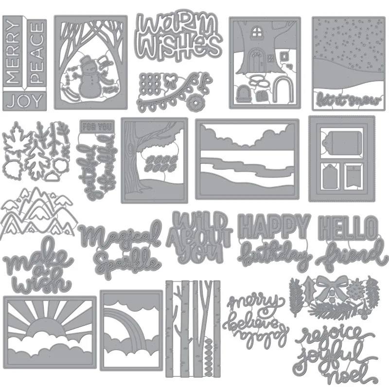 Рождество маленький Снеговик Радуга Металлические Вырубные штампы ремесло для