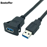 1 meter 2m usb 3 0 a male to female aux flush panel mount extension cable for car truck boat motorcycle dashboard