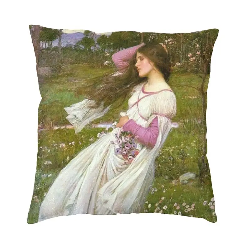 

Windflowers Painting By John William Waterhouse Pillow Covers Sofa Modern Cushion Cover Velvet Pillowcase