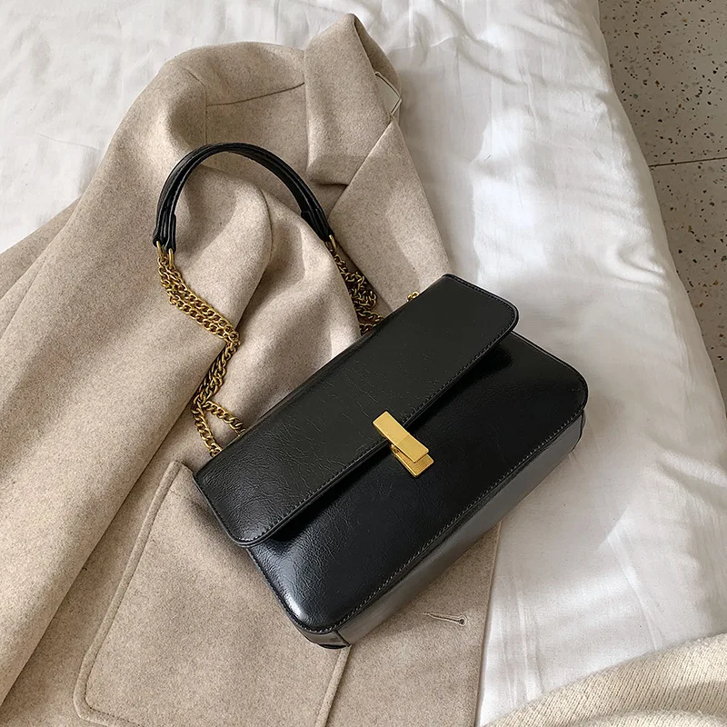 2020 модные однотонные женские сумки через плечо из искусственной кожи сумка