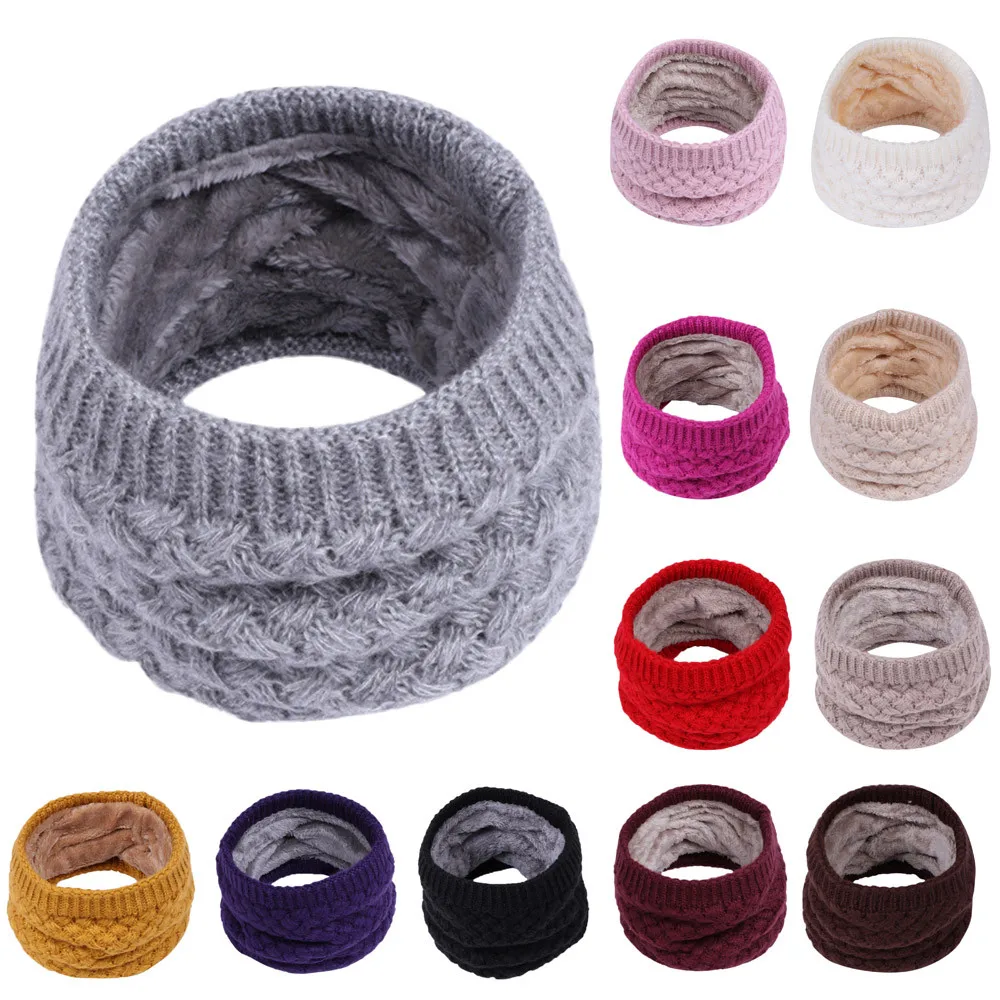 

Autumn and Winter Lovers Fashion Versatile Scarf Wool Warm Plush Solid Color Neck Cover Double-layer Scarf Shawl