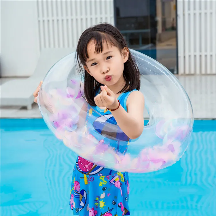 

Sainteve 1pc Plastic Inflatable Feather Swimming Ring Buoy For Adults Kids Gonfiabili Mare Pool Float Accessories надувной круг