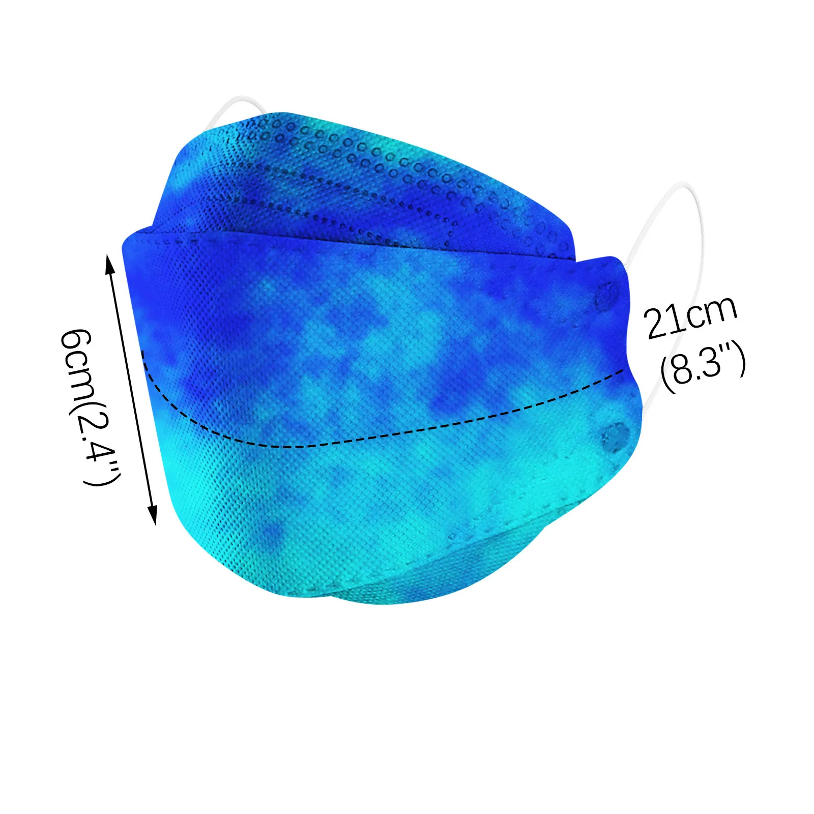 

50 Pcs Tie-dyed Print Face Masks For Womnen Fish Shape Mouth Masks Reusable Washable Facemask Fabric Mask Mascarillas Mondmasker