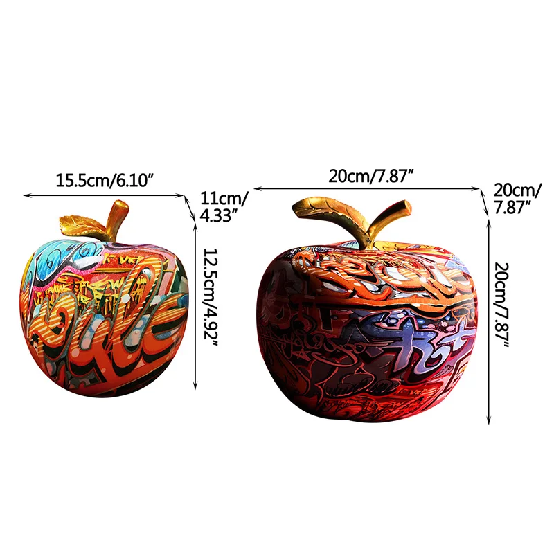 

European Abstract Creative Colorful Apple Resin Crafts Ornaments Light Luxury Home Entrance Wine Cabinet Office Home Decoration