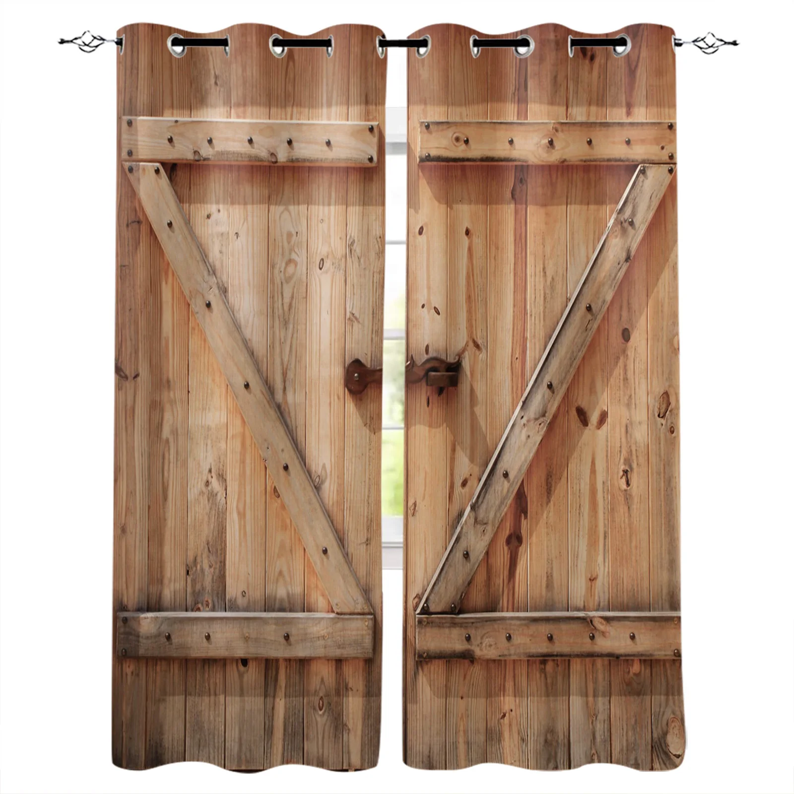 

Деревянная текстура двери винтажная Затемняющая занавеска для спальни кухни оконные занавески домашний декор занавески для гостиной
