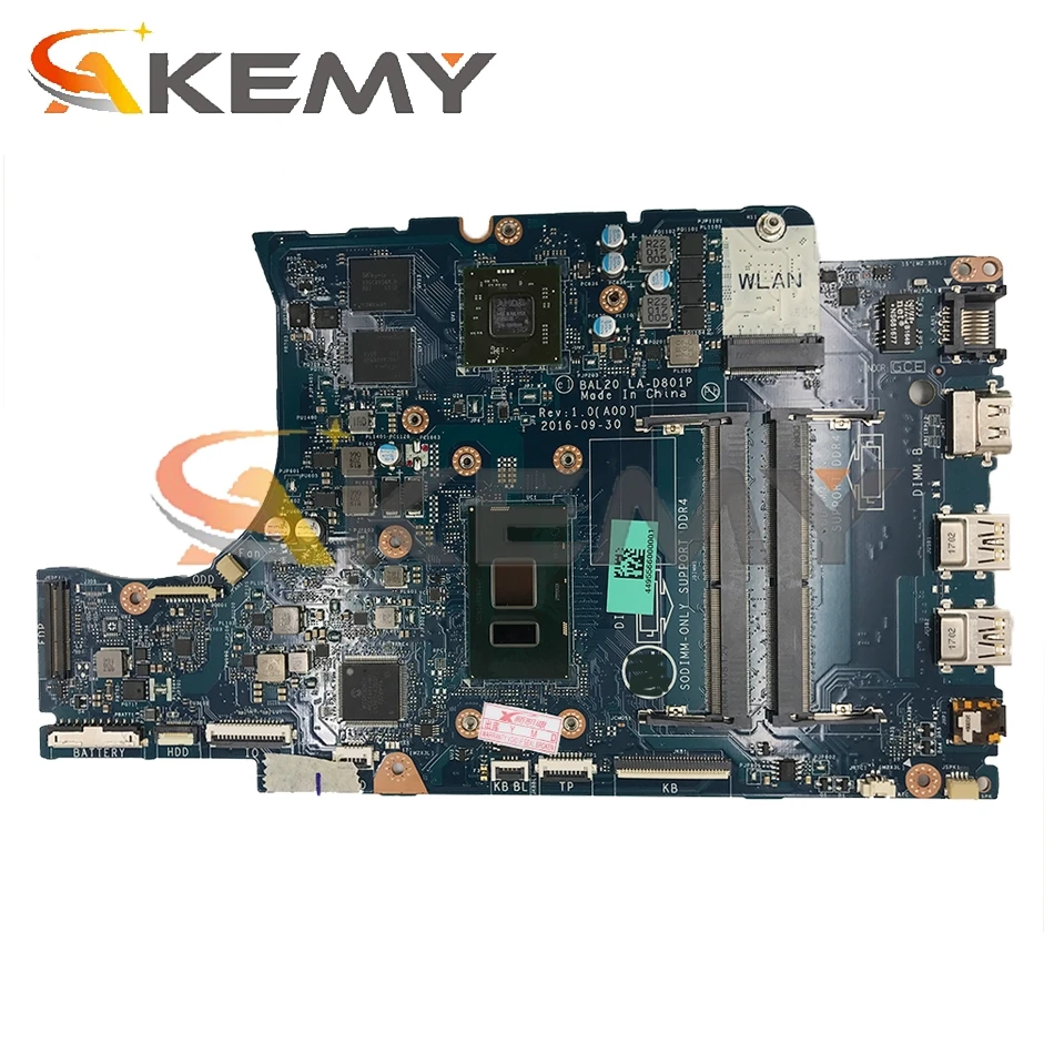 Для DELL Inspiron 15 5567 5767 материнская плата портативного компьютера с i7-7500 Процессор + R7