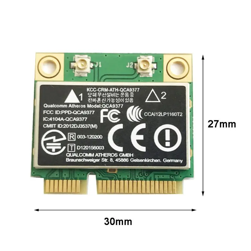 

For Atheros QCA9377 Dual Band AC WIFI Module Mini PCI-E 2.4G/5G Bluetooth 4.2 Wireless Card Adapter 433Mbps