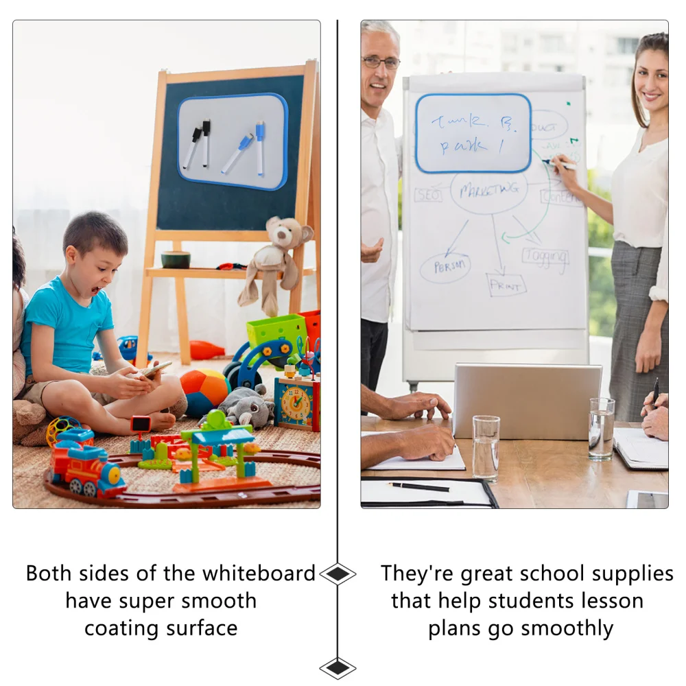 

1pc Magnetic Whiteboard Erasable Double-sided Drawing Whiteboard with 4pcs Pens