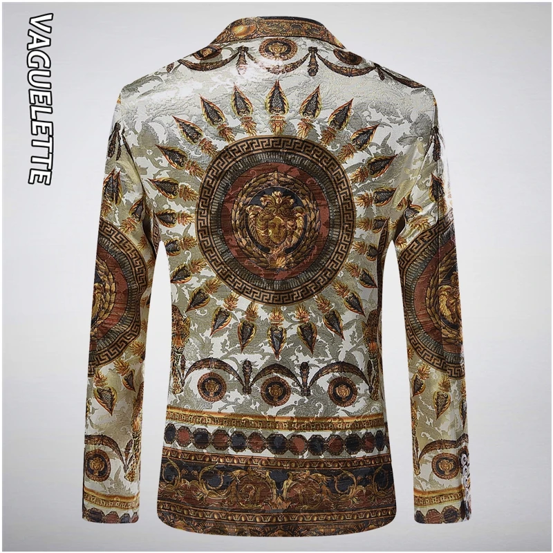Vaguelette Medusa Pattern Angle Luxury Brand Dress Jacket Men Blazer Slim Fit Stage Clothing For Wedding Party Blazers | Мужская одежда